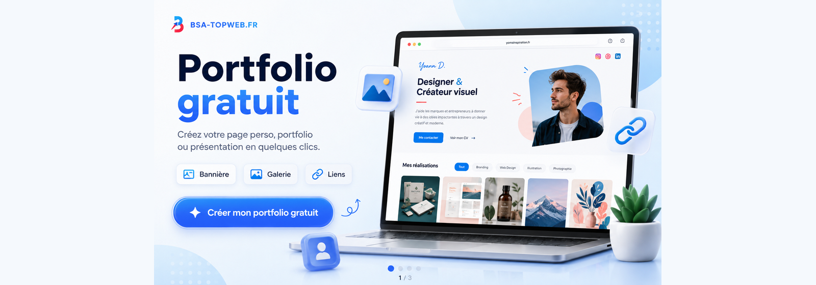 Créez votre page perso ou portfolio gratuitement avec BSA-TOPWEB
